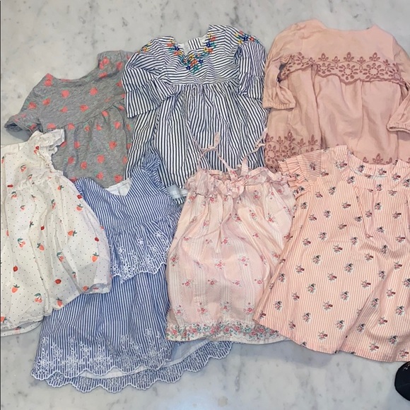 7 Baby Gap Summer Dresses, Sz 6-12 Months